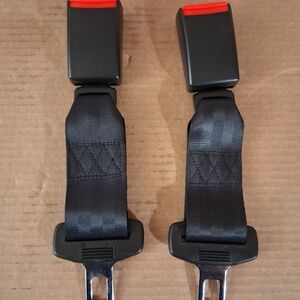 Black Seat Belt Extender 2pcs Front Seats 10"